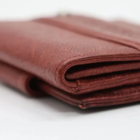 Chanel Red Caviar Leather Billfold Vintage 2005 Wallet